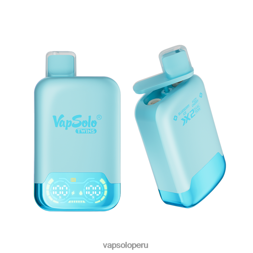 VapSolo Nicotina - VapSolo TWINS vaporizador desechable 2FN8ND27 hielo de arándanos y cereza gaseosa