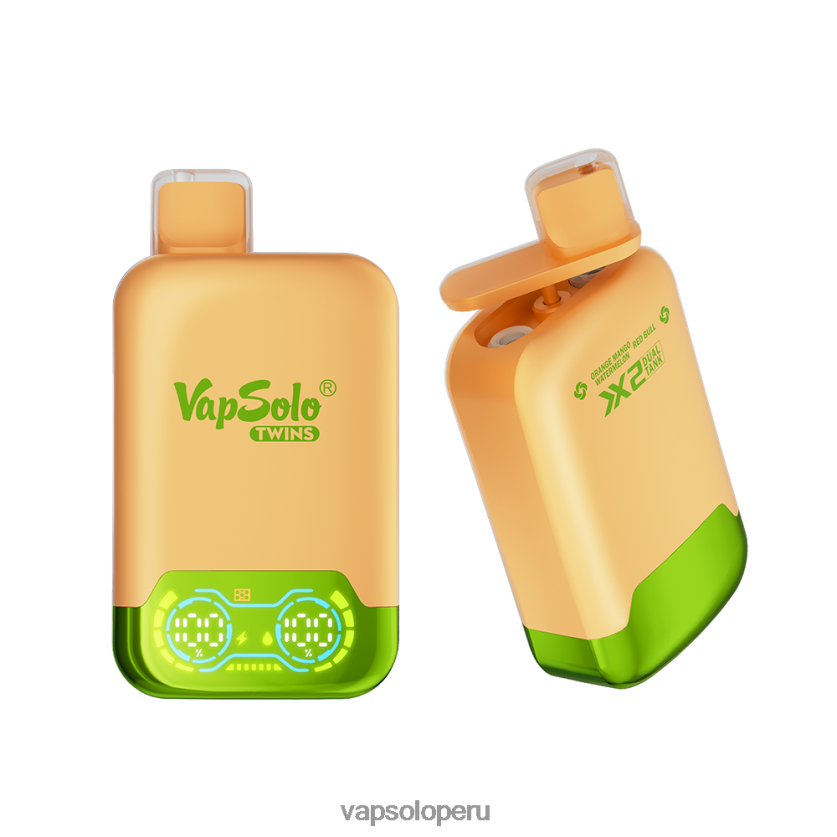 VapSolo Sabores - VapSolo TWINS vaporizador desechable 2FN8ND30 sandía mango naranja y red bull